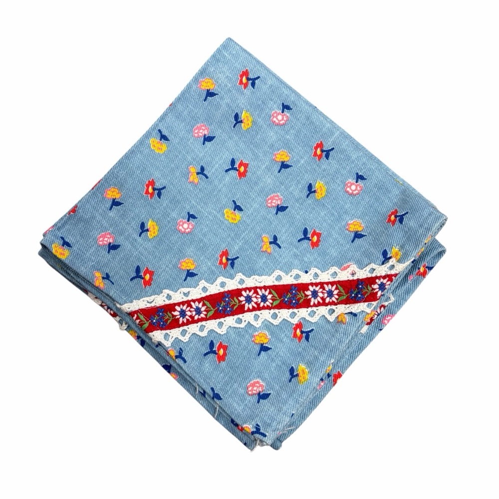 Vintage Denim Floral Napkins x 4